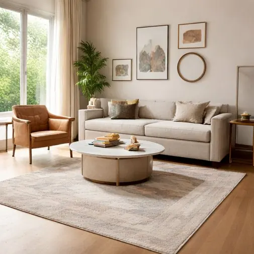 Rug lifestyle scene: Living room, styled