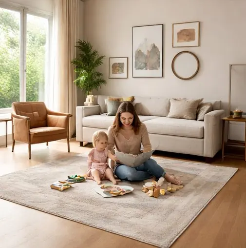 Rug lifestyle scene: Living room, family time